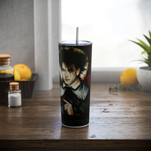 Robert of The Lovecats, Skinny Steel Tumbler with Straw, 20oz