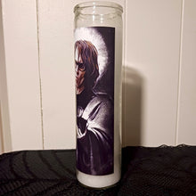 St Mark Lanegan, Prayer Candle, Mark of the Sorrowful, 8" glass jar white wax