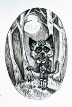 Bucky the Werewolf Art, Graphite Illustration, PRINT