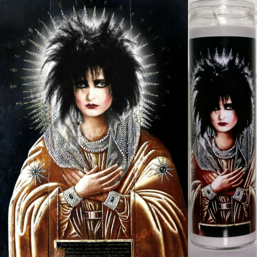 Saint Siouxsie Gothess of the Spellbound - 7-Day glass Jar Prayer Candle