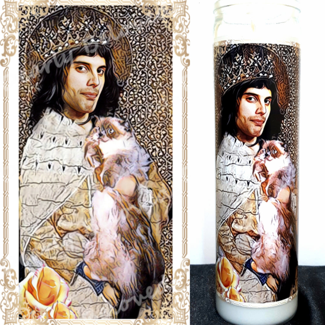 St Freddie Mercury - 7-Day glass Jar Prayer Candle. Somebody to Love