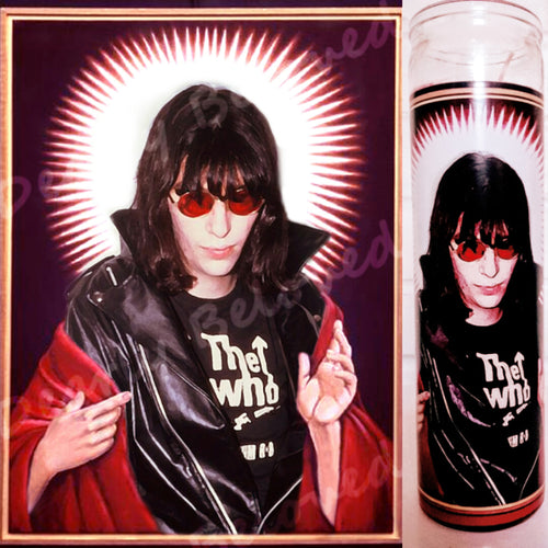 Saint Joey Ramone of the Gabba Heys - 7-Day glass Jar Prayer Candle