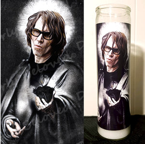 St Mark Lanegan, Prayer Candle, Mark of the Sorrowful, 8" glass jar white wax