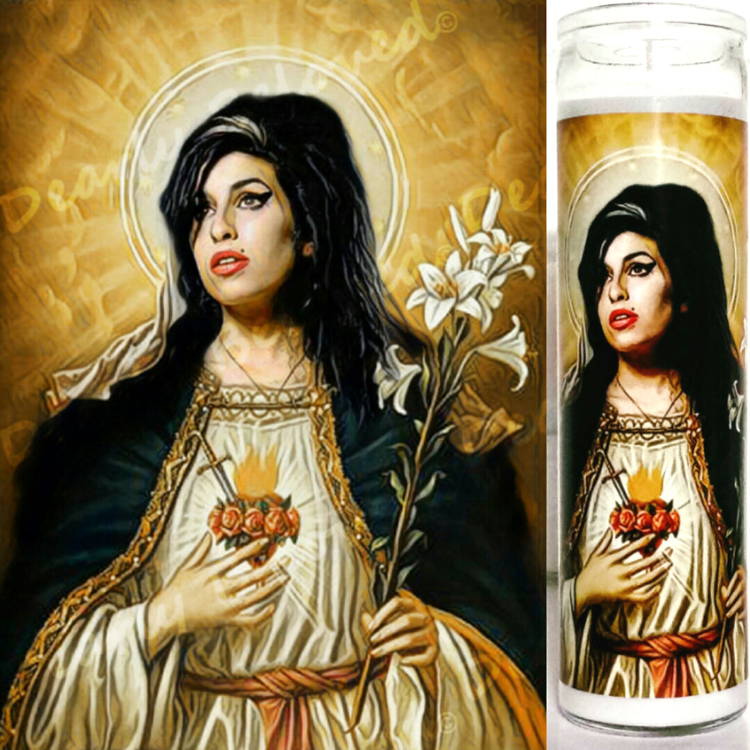 St. Amy Winehouse Prayer Candle - 7-Day glass Jar Prayer Candle