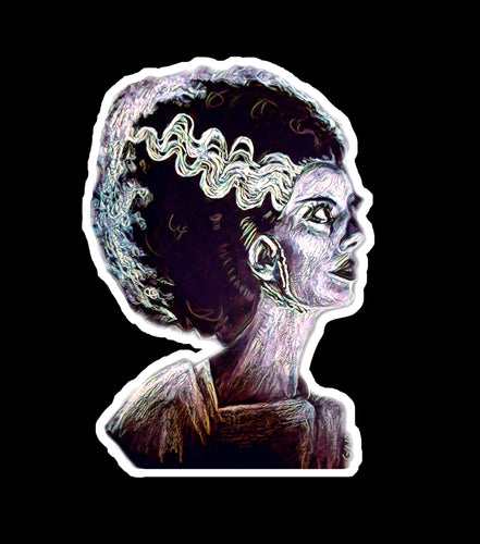 Bride of Frankenstein Sticker, Classic Horror